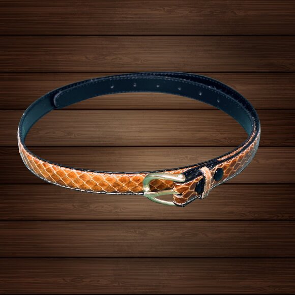 Vintage Vero Pitone 105 Italian Snakeskin Belt - Picture 1 of 5